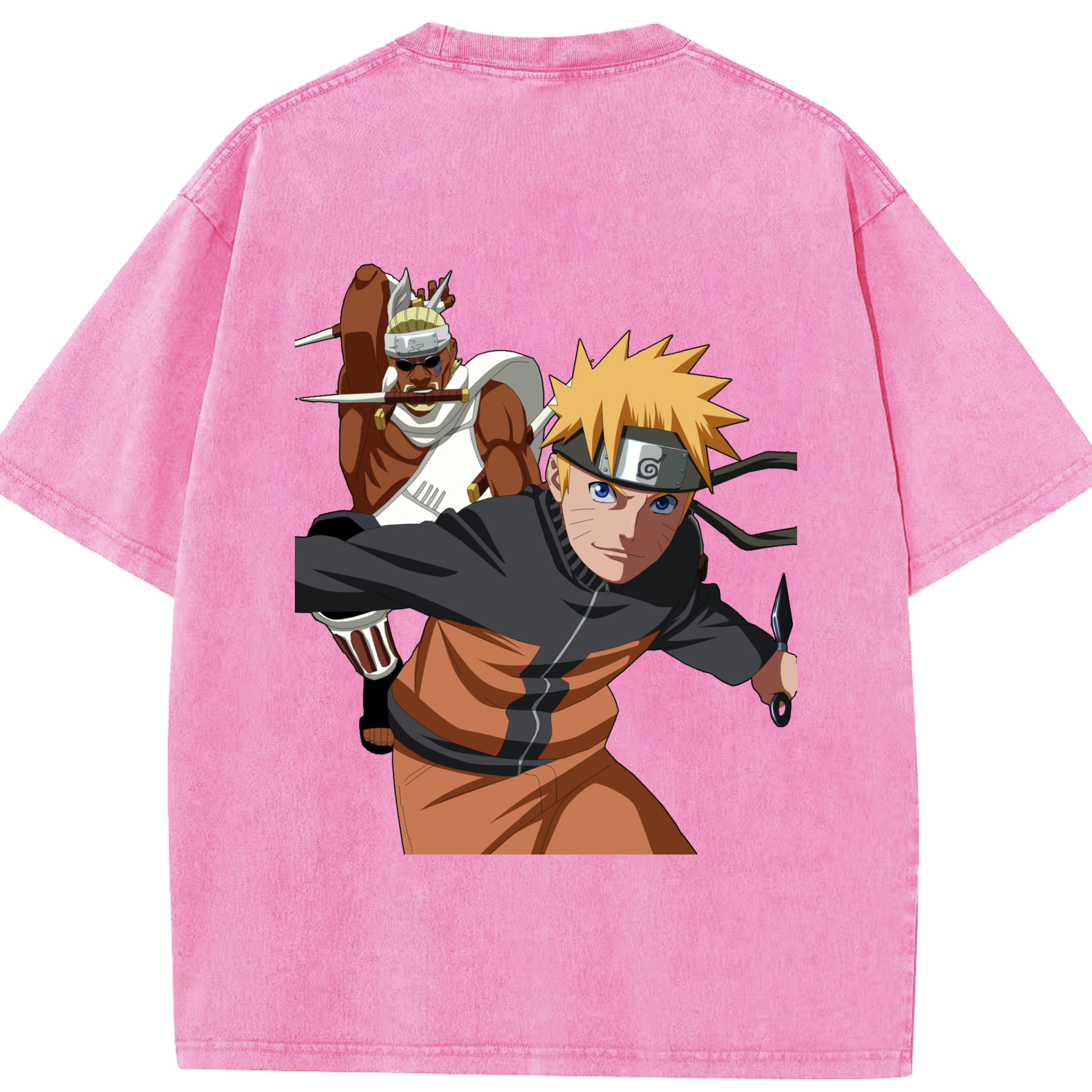 （画像用） NARUTO -ナルト- うずまき ナルト Uzumaki Naruto 綿100% ヴィンテージ風 半袖Tシャツ（背面プリント）